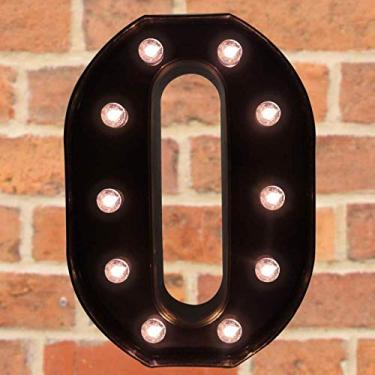 Imagem de Letreiro decorativo com letras iluminadas por LED - Letras de letreiro do alfabeto com luzes para festa de aniversário de casamento, Natal, luz noturna, decoração de bar, preto O