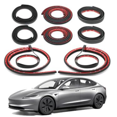 Imagem de Fita de Vedação para Portas do Tesla Model Y Juniper 2025 2026, Vedação de Borracha para Carro, Isolamento Acústico, Redução de Ruído do Vento, Kit de Isolamento Acústico