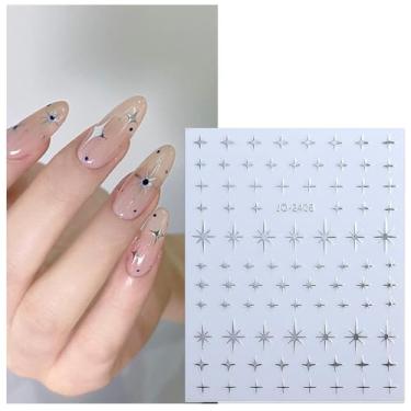 Imagem de Adesivos de unhas de gel semicurado para mulheres - Tiras de unhas de estrela funcionam com arte de unhas, decalques de gel de salão para unhas acessórios DIY