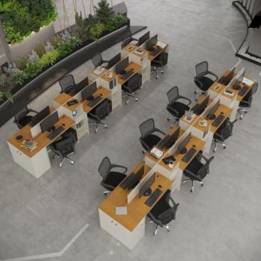 Imagem de Estação De Trabalho 16 Lugares Office Tech 16 Mesas 12 Armár - Off Whi