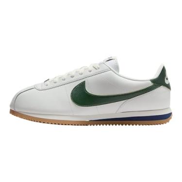 Imagem de Nike Tênis masculino de couro Cortez (branco Summit/azul marinho/prata metálico/abeto), Branco Summit/azul marinho/prata metálico/Fir, 43