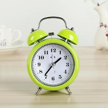 Imagem de Relógio Despertador Retrô Vintage de Mesa em Metal com Luz Noturna Silencioso Decorativo(Verde)