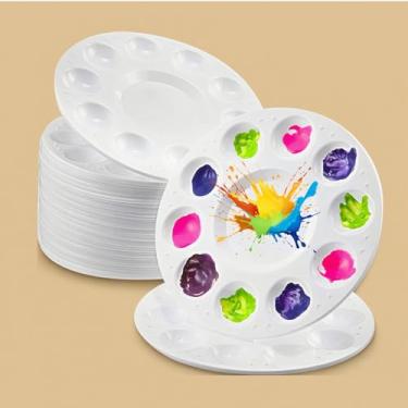 Imagem de 12 paletas de bandeja de tinta, paletes de tinta de plástico para tintas, artesanato faça você mesmo em casa ou na escola