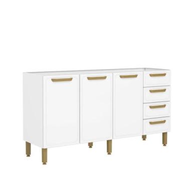 Imagem de Balcão de Aço 3 Portas 4 Gavetas Bella Bertolini, Branco