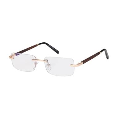 Imagem de HPIRME Óculos de sol sem aro femininos e masculinos, vintage, retangulares, UV400, óculos de direção, sem armação, degradê (lentes anti-azul)