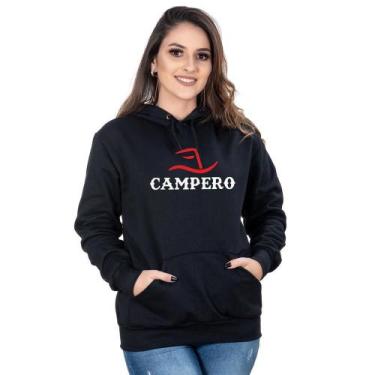 Imagem de Moletom Feminino Casaco Canguru Capuz Algodão Estampado - Campero, G, 