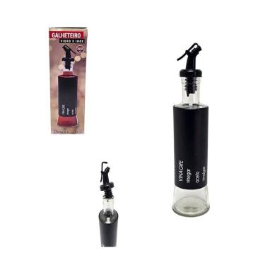 Imagem de Dosador Elegante Luxo Vinagre Galheteiro Vidro Inox 300Ml