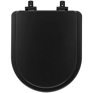 Imagem de Assento Sanitário Mdf Soft Close Nexo Onix (Preto Fosco) Para Vaso Roca Com Ferragem Preta