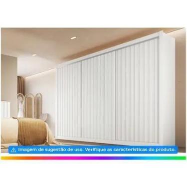 Imagem de Guardaroupa Casal 3 Portas de Correr 6 Gavetas Móveis Europa Ripado Yo