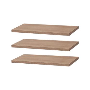 Imagem de Kit 3 Prateleiras 30 x 15cm Carvalho Suporte Invisível