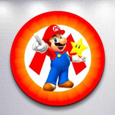 Imagem de Capa Painel Redondo Festa Game Mario Jogo Estampa Infantil Mini e Gran