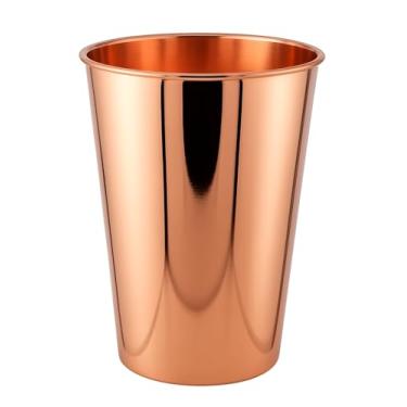 Imagem de 2activelife Copo de cobre puro – 100% cobre puro | 600 ml (572.7 g) | Copo para beber feito à mão e polido à mão para Ayurveda, água e bebidas geladas | Elegante e durável