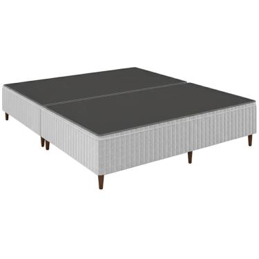 Imagem de Base Box Bipartida Royal Resort Queen Tecido Malha Square 40x198x158cm Sealy Cor Cinza