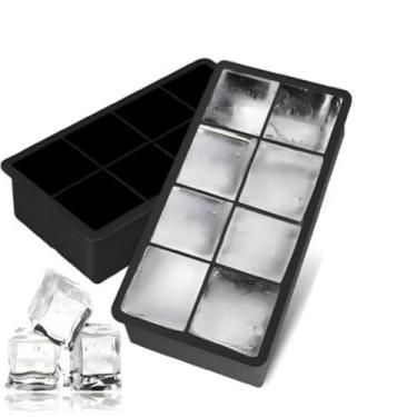 Imagem de Forma de Gelo Quadrado 8 Cubos em Silicone Kenya Preto