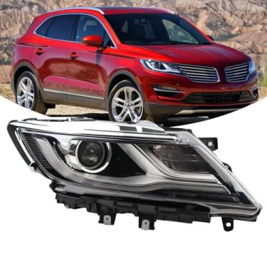 Imagem de YEQSHNG Faróis de projetor HID/Xenon LED DRL semimontagem compatível com Lincoln MKC 2015-2019 sem lâmpadas lado direito do passageiro FO2519125 EJ7Z13008C