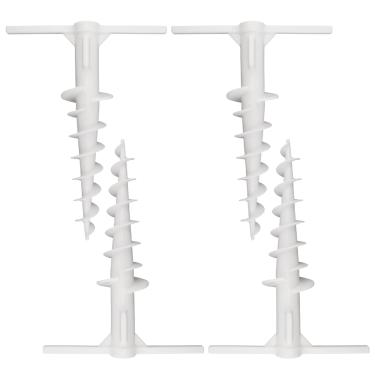 Imagem de Chinflly 4 peças de guarda-chuva de praia âncora de areia 29 x 21 cm plástico branco para acampamento estacas de areia âncora estacas para barraca de abrigo para barraca de caminhada com dossel