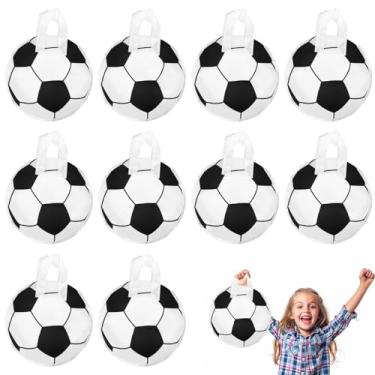 Imagem de KERINGO 16 peças de sacos de lembrancinha de festa de futebol com tema de bola, guloseimas, doces, salgadinhos, sacos de presente de futebol, sacos de presente não tecidos, para crianças e adultos