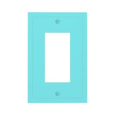 Imagem de Wmhusu Capas de tomada azul lago 1 placa de parede de balancim único capa decorativa para interruptor de luz GFCI receptáculo placa elétrica para sensor de movimento regulador USB
