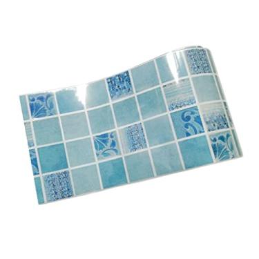 Imagem de barenx Adesivo autoadesivo DIY Backsplash adesivo de azulejo de parede de vinil decorativo para decoração de fundo de parede de cozinha, banheiro, à prova d'água - 006