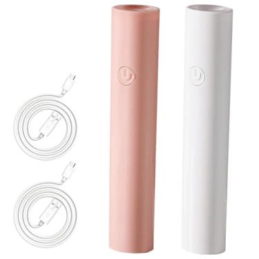 Imagem de Lâmpada portátil de LED UV para esmalte de gel, pacote com 2 secadores de unhas portáteis recarregáveis de secagem rápida, bateria de lítio USB para viagens e casa