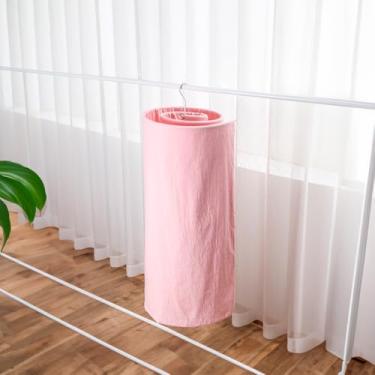 Imagem de Varal Espiral Retrátil para Roupas, Tipo Americano, Rosa, Montagem na Parede, Dobrável
