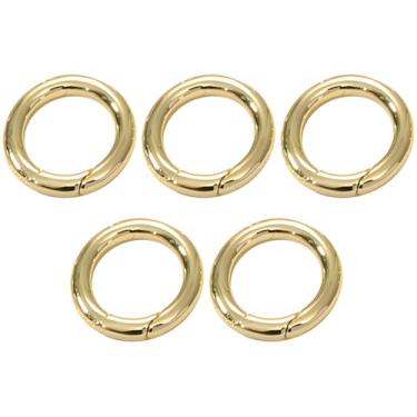 Imagem de Anéis divididos preenchidos com cinco peças de ouro 18K, anéis de salto banhados a cobre dourado, conector de berloque, anéis divididos para brincos faça você mesmo, colares e pulseiras, suprimentos