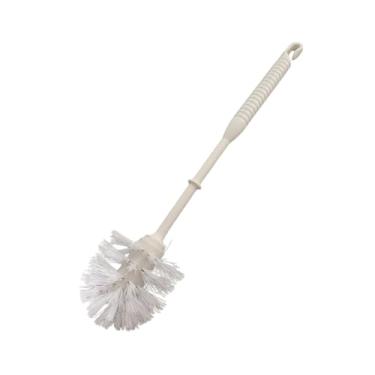 Imagem de Escova Sanitária com Suporte, Plástico Branco, Design Ergonômico, Cerdas Resistentes para Limpeza de Banheiro, Kit Completo com Base