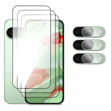 Imagem de Para Google Pixel 9 Pro XL, película protetora de tela com cola completa 2.5D de vidro temperado 6in1