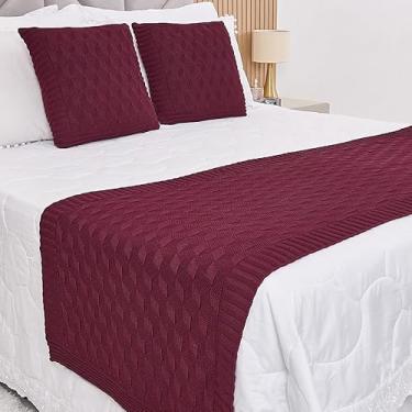 Imagem de Manta Casal, Peseira Manta Tricot Cama Casa Efeito 3d - Somente a Peseira(Marsala,Casal)