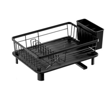 Imagem de Rack de Pratos Cozinha Drenagem Pia Multifuncional para Utensílios com Bico Giratório 360 Painel Canaleta Base Elevada 4cm Mangueira Extensão Centralizada Secagem Eficiente Ventilação e Organizada