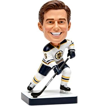 Imagem de Boneca Bobblehead de estrela do hóquei – Colecionável esportivo detalhado, perfeito para homens cavernas, escritórios e amantes de hóquei, aniversário/Natal/Dia dos Namorados/lembranças