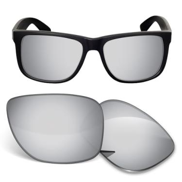 Imagem de Lentes de substituição de 1,5 mm compatíveis com óculos de sol Ray-Ban RB4165 de 54 mm, antiarranhões e resistentes a impactos - prata escura polarizada