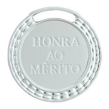 Imagem de Kit Com 10 Medalhas Vitória Honra ao Mérito 35001 35MM Com Fita, Prata