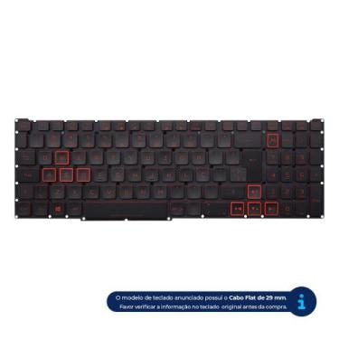 Imagem de Teclado para Notebook compatível com Acer Nitro 5 AN515-54 ABNT2 - bri