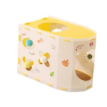 Imagem de Fenteer Casa de túnel para gatos, multifuncional, decoração de espaço grande, sofá, proteção, esconderijo fofo com bola para gatos de estimação, gatinhos, Amarelo