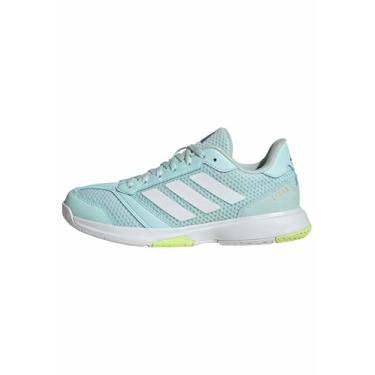 Imagem de adidas Tênis feminino Ligra 8 Indoor, Halo Mint/Branco/Amarelo, 36