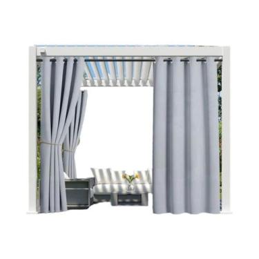 Imagem de 1 unidade, cortina de ilhó externa à prova d'água para pátio, gazebo, 