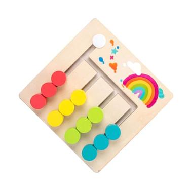 Imagem de Generic Placa de Quebra-cabeça Lógico de Madeira de Quatro Cores para Aprimorar o Pensamento Lógico e Estimular a Observação, para Crianças de 3 a 5 Anos, material: Madeira (Xadrez Andante de Quatro