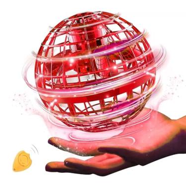 Imagem de Bola Mágica Voadora Brinquedo Led Recarregável Bumerangue Vermelha