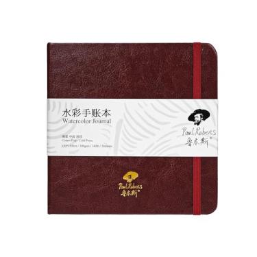 Imagem de Paul Rubens Caderno quadrado de aquarela, 100% algodão, sem ácido, prensado a frio, caderno de esboços 14 x 5,91 cm, 63,5 kg/300 gsm, 20 folhas para aquarelas, guache, acrílicos