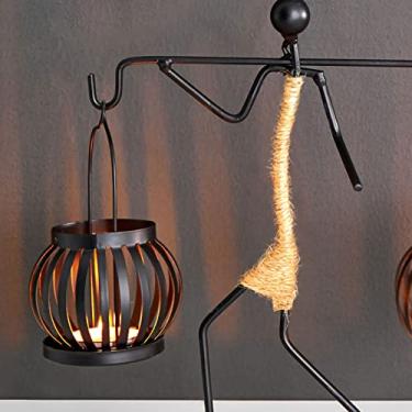 Imagem de Generic Castiçal de Ferro Em Formato Exclusivo Com Candelabro Artístico de Corda de Cânhamo para Decoração de Mesa e Eventos de Festa (Tipo D)