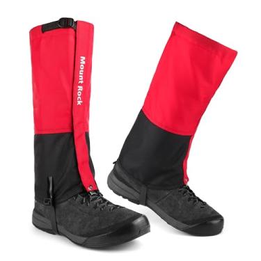 Imagem de wasserflux Polainas de perna à prova d'água – Capas de bota de nylon 420D/600D, tiras de TPU resistentes ao frio, caminhadas, montanhismo, esqui e caça, Vermelho, M