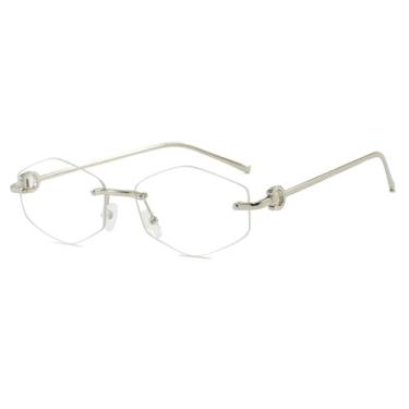 Imagem de Óculos de Sol UV400 - Sem Armação, Metal, Degradê, para Homens e Mulheres, Esportivos, ao Ar Livre, Corrida, Ciclismo, Prateado