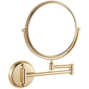 Imagem de Espelho de maquiagem, espelho de banheiro com ampliação de 10 x dupla face, espelho de banheiro dobrável