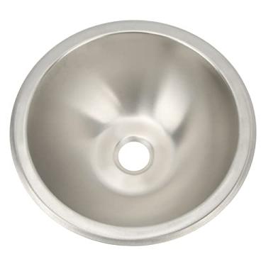 Imagem de PVXMQFFA Pia de cozinha para trailer, tigela única redonda de aço inoxidável de 25 cm com ralo para trailer, campista, iates, barco, fuzileiro naval, substituição de pia pequena para lavagem