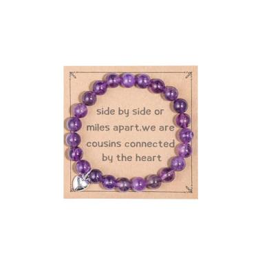 Imagem de Presentes inspiradores para mulheres, pingente de coração, contas elásticas rosa, pulseira de chacra, relaxamento, afirmações positivas, formatura, presentes de aniversário, Natal, dia das mães, dia