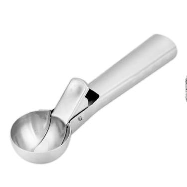 Imagem de Pegador Colher Sorvete Açaí Profissional, Aço Inox, Bola, 18cm x 4,5cm