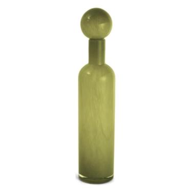 Imagem de Garrafa Vaso Decorativo Em Vidro Com Tampa Esfera Redonda 48x10cm Mart