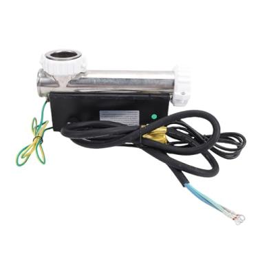 Imagem de GLOGLOW Termostato Aquecedor Elétrico de água, Controlador de Temperatura de Aço Inoxidável para Piscinas e Spas Portáteis, Portas de 1,5 Polegadas para Circulação de Calor Eficiente e