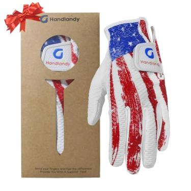 Imagem de HANDLANDY Luvas de golfe para crianças, meninos e meninas, 1 pacote com mão esquerda, luvas confortáveis respiráveis para presente para jovens (bandeira americana, pequena, 2 a 4 anos)